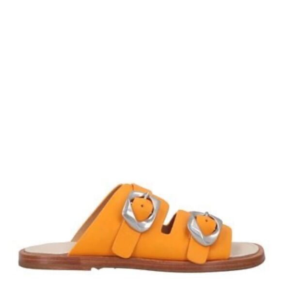 New Rag & Bone Trinity slide leather sandals Orange - Picture 4 of 8